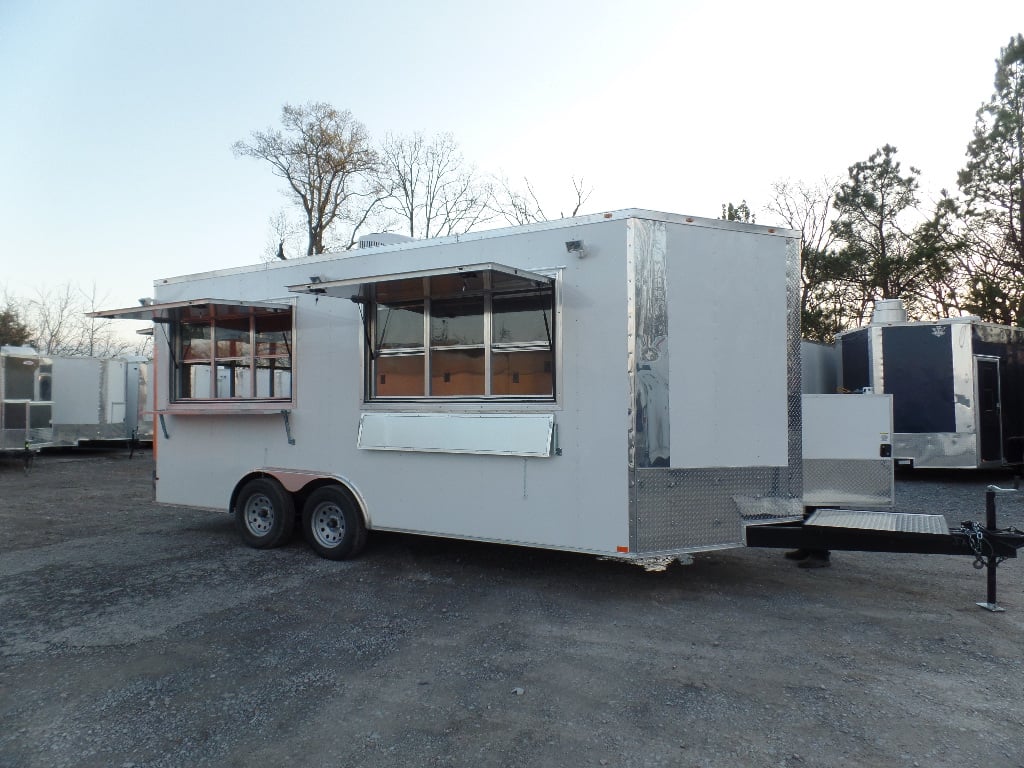 8.5' x 18' Concession Food White Catering Event Trailer