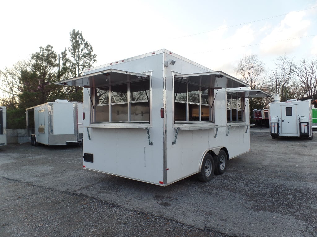 8.5' x 18' Concession Food White Catering Event Trailer