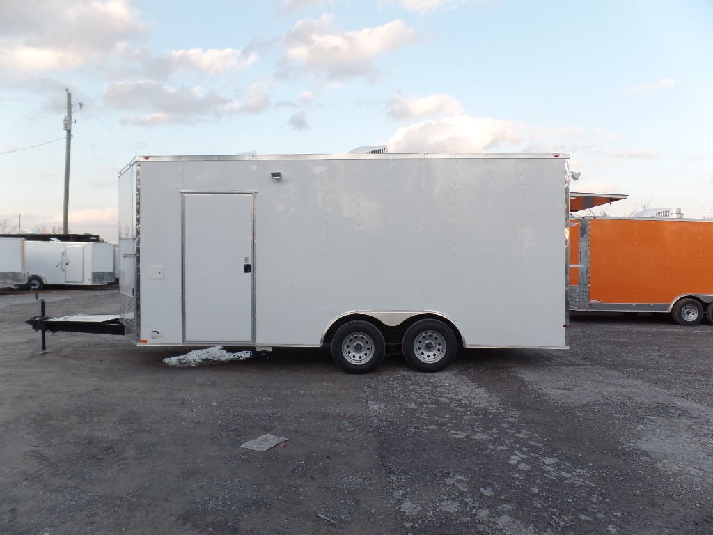 8.5' x 18' Concession Food White Catering Event Trailer