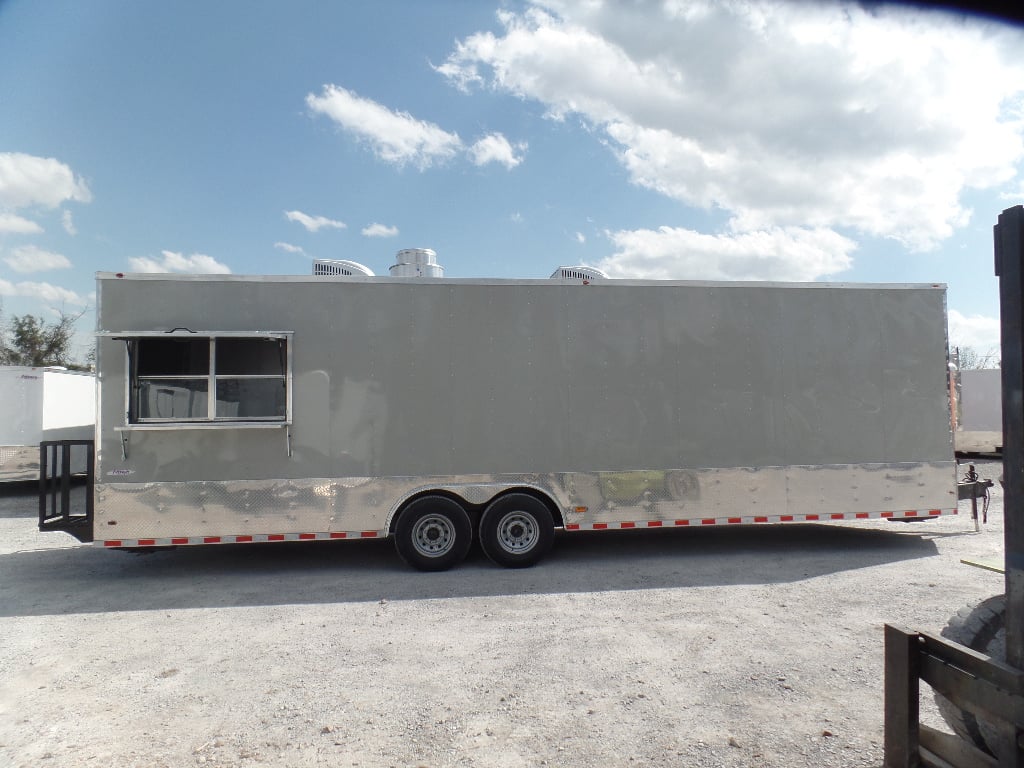 8.5' x 30' Dove Grey Concession Food Trailer