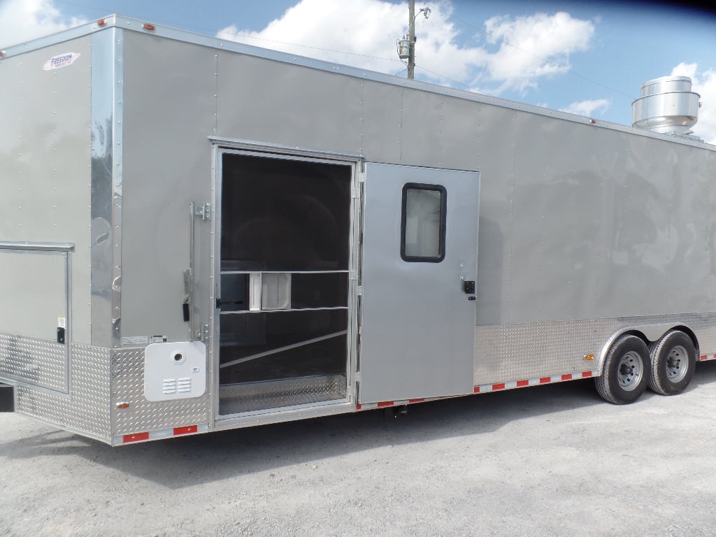 8.5' x 30' Dove Grey Concession Food Trailer