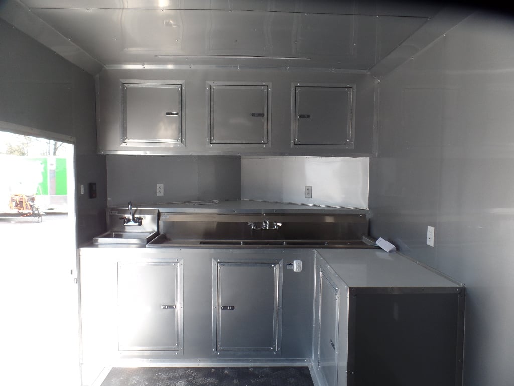 8.5' x 30' Dove Grey Concession Food Trailer