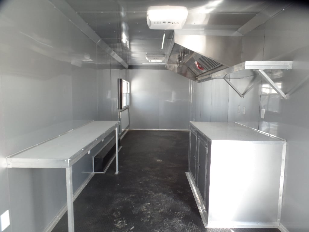 8.5' x 30' Dove Grey Concession Food Trailer