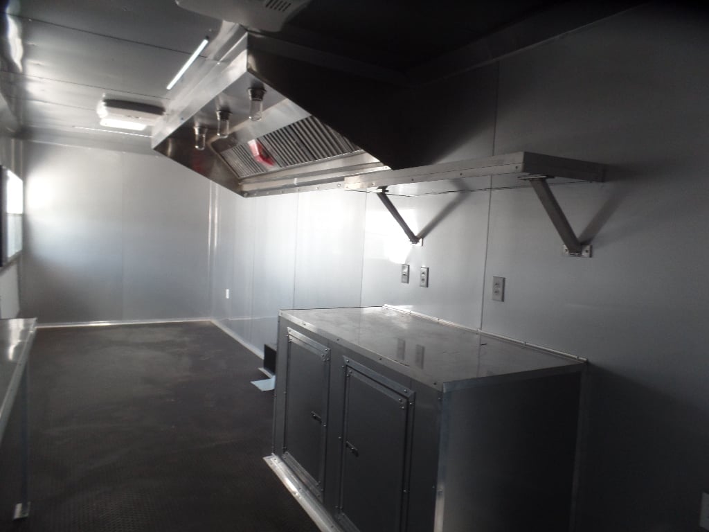 8.5' x 30' Dove Grey Concession Food Trailer