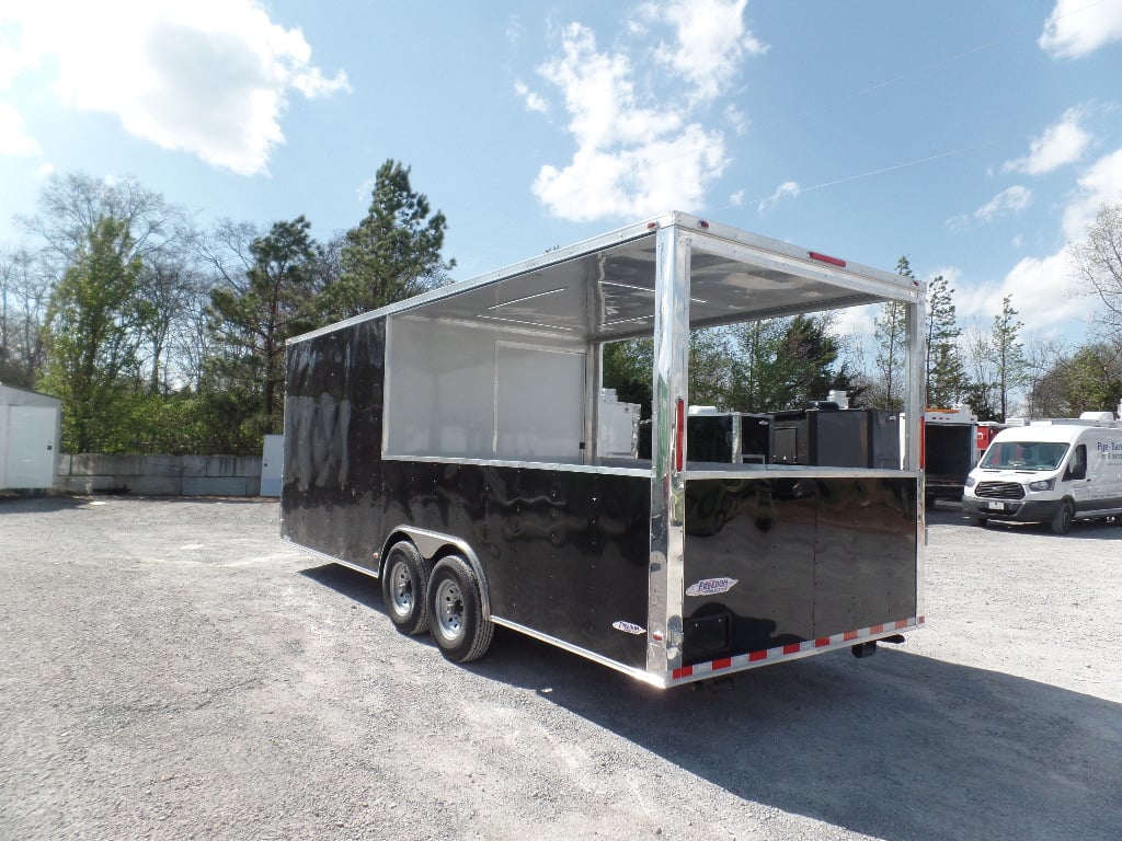 8.5' x 20' BBQ Black Porch Style Concession Trailer