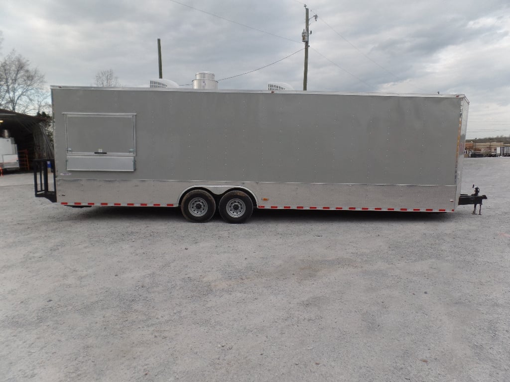 8.5' x 30' Dove Grey Concession Food Trailer