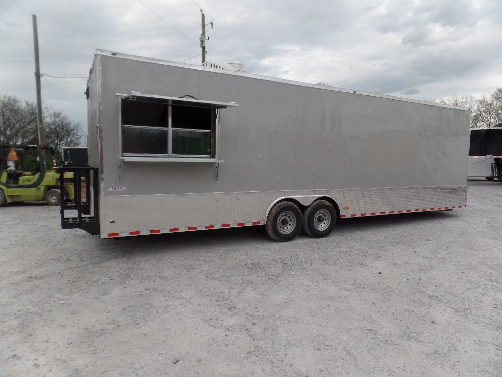 8.5' x 30' Dove Grey Concession Food Trailer