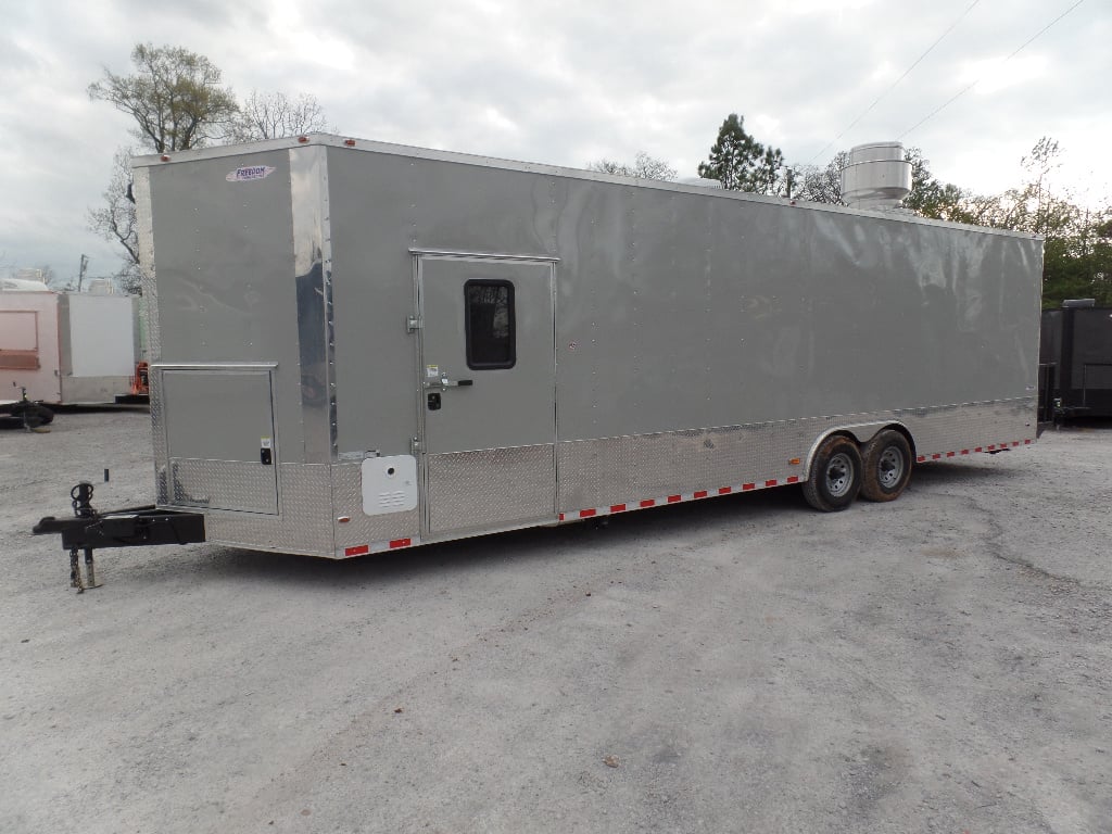 8.5' x 30' Dove Grey Concession Food Trailer