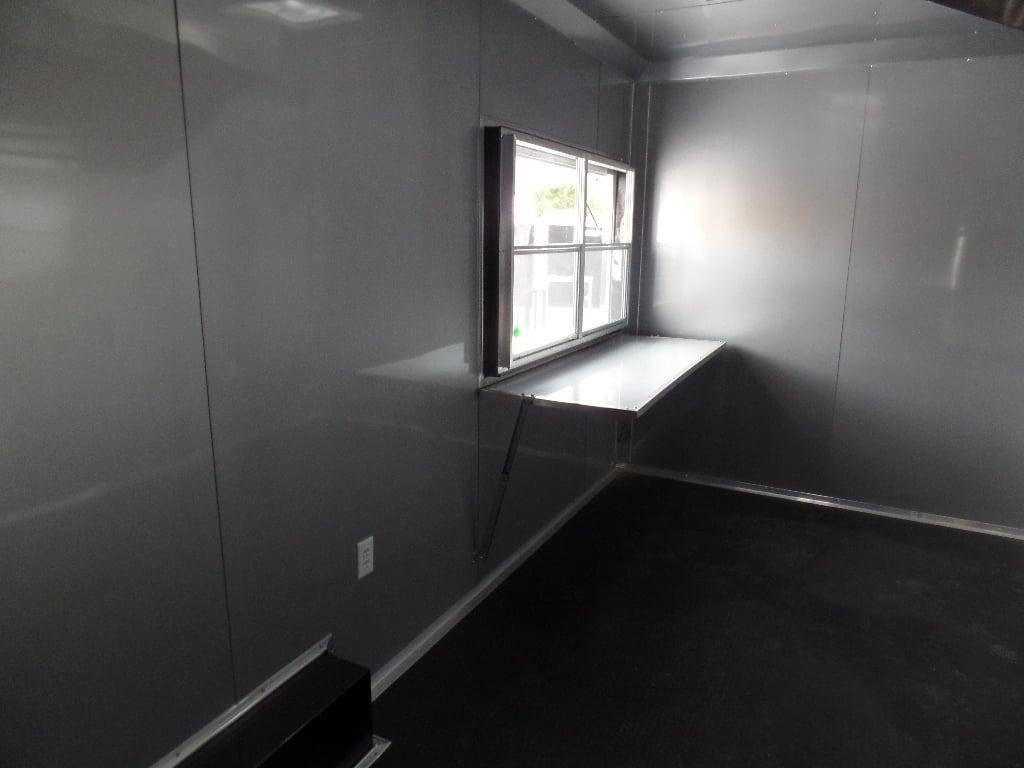 8.5' x 30' Dove Grey Concession Food Trailer