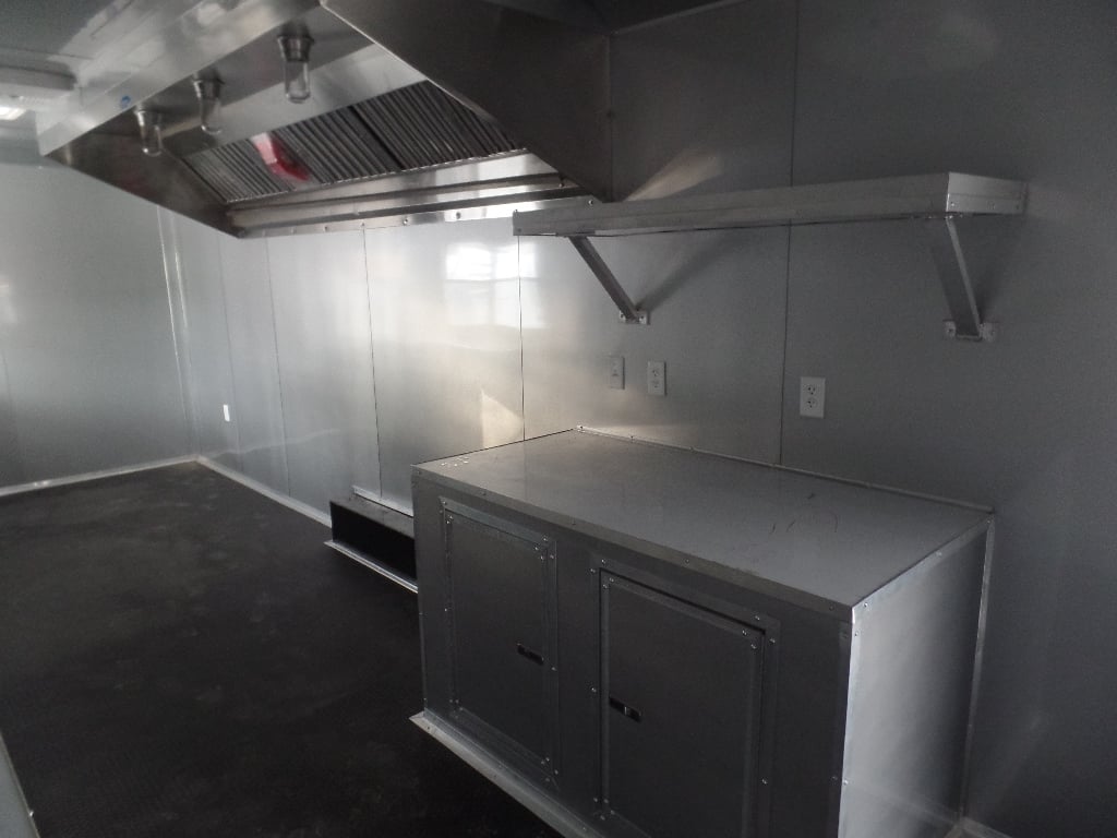 8.5' x 30' Dove Grey Concession Food Trailer