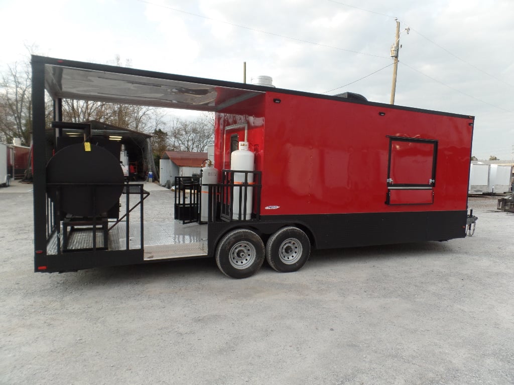 8.5' x 26' Black And Red Concession Food Trailer