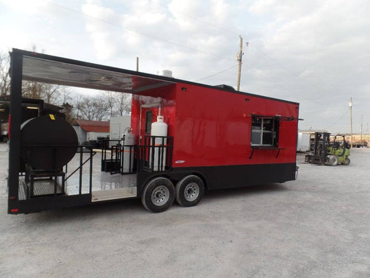 8.5' x 26' Red And Black Concession Food Trailer With Appliances - SLE Equipment - 2