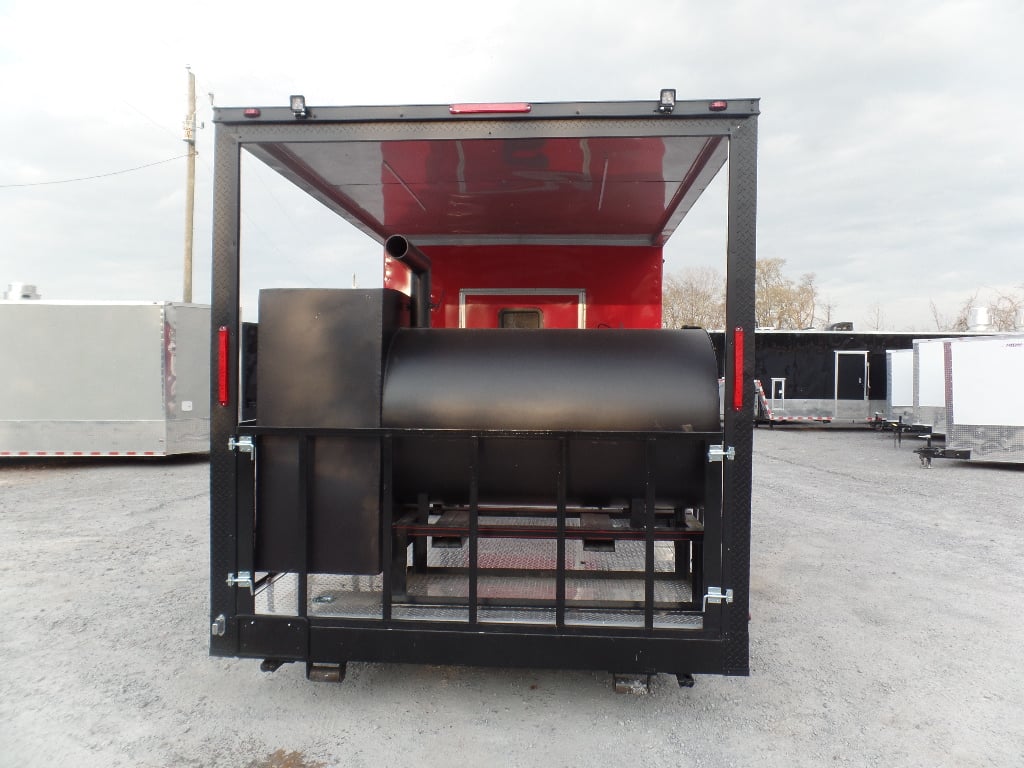 8.5' x 26' Black And Red Concession Food Trailer