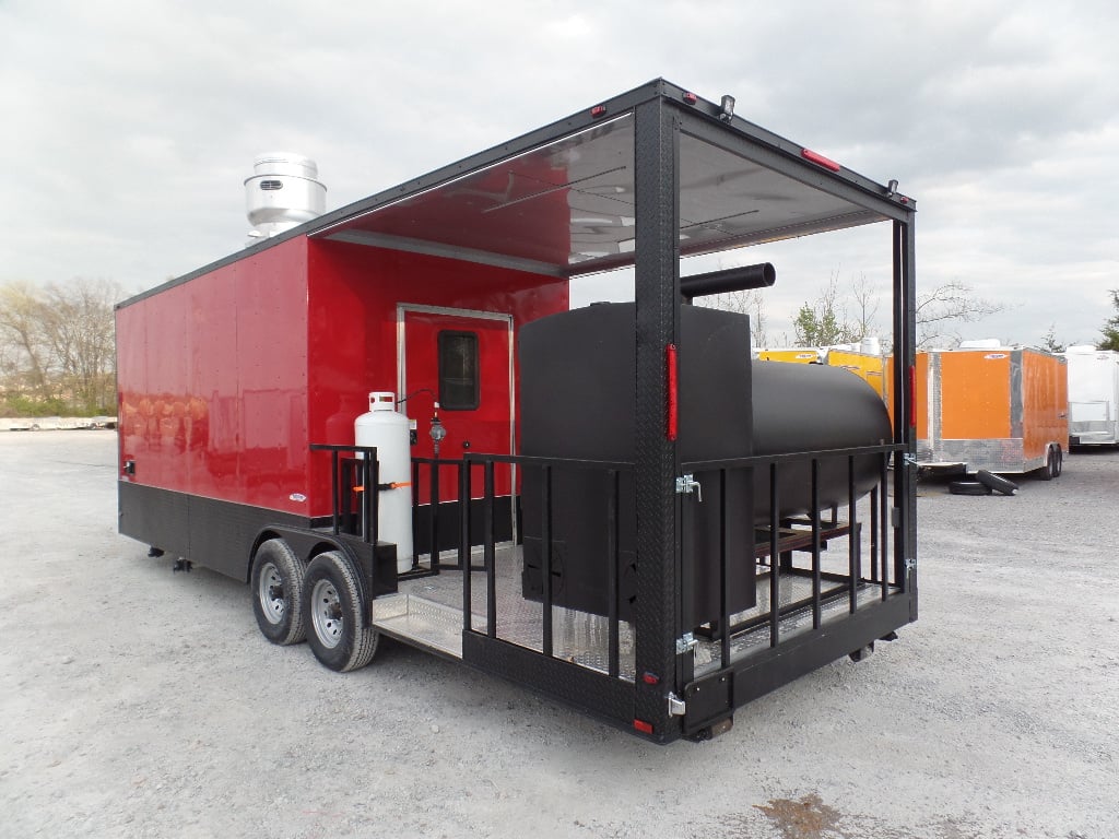 8.5' x 26' Black And Red Concession Food Trailer