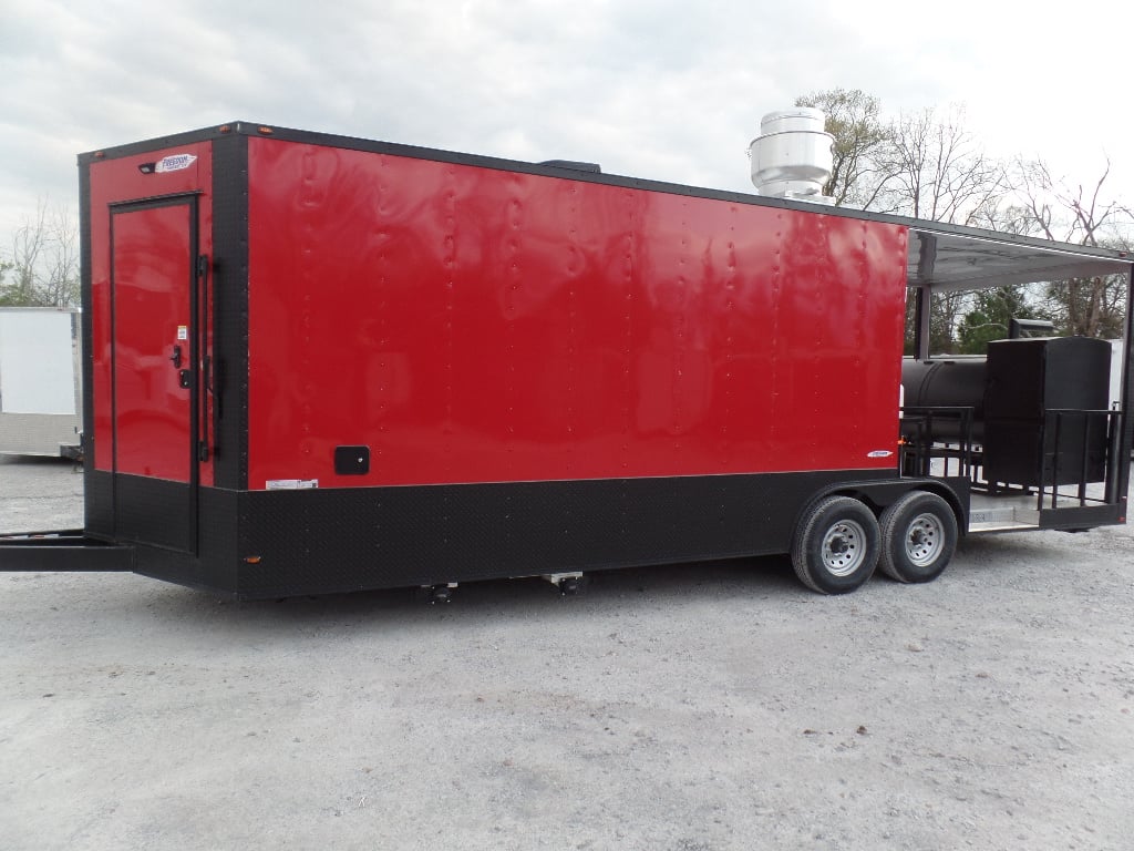 8.5' x 26' Black And Red Concession Food Trailer