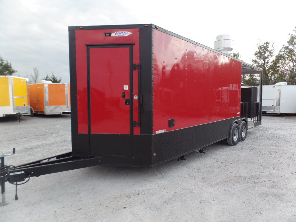 8.5' x 26' Black And Red Concession Food Trailer