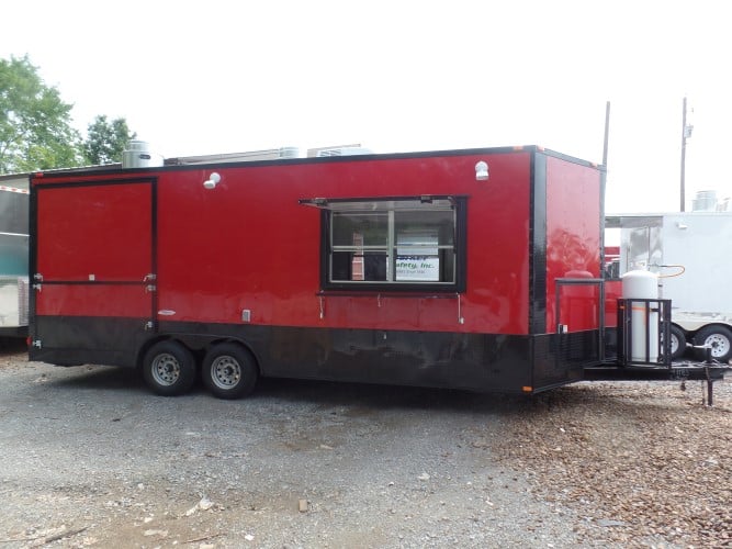 8.5' x 22' Concession Food Red Event Catering Trailer