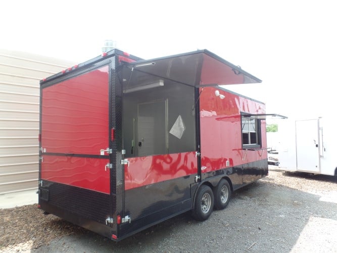 8.5' x 22' Concession Food Red Event Catering Trailer