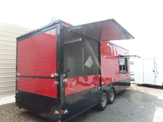 8.5' x 22' Concession Food Red Event Catering Trailer