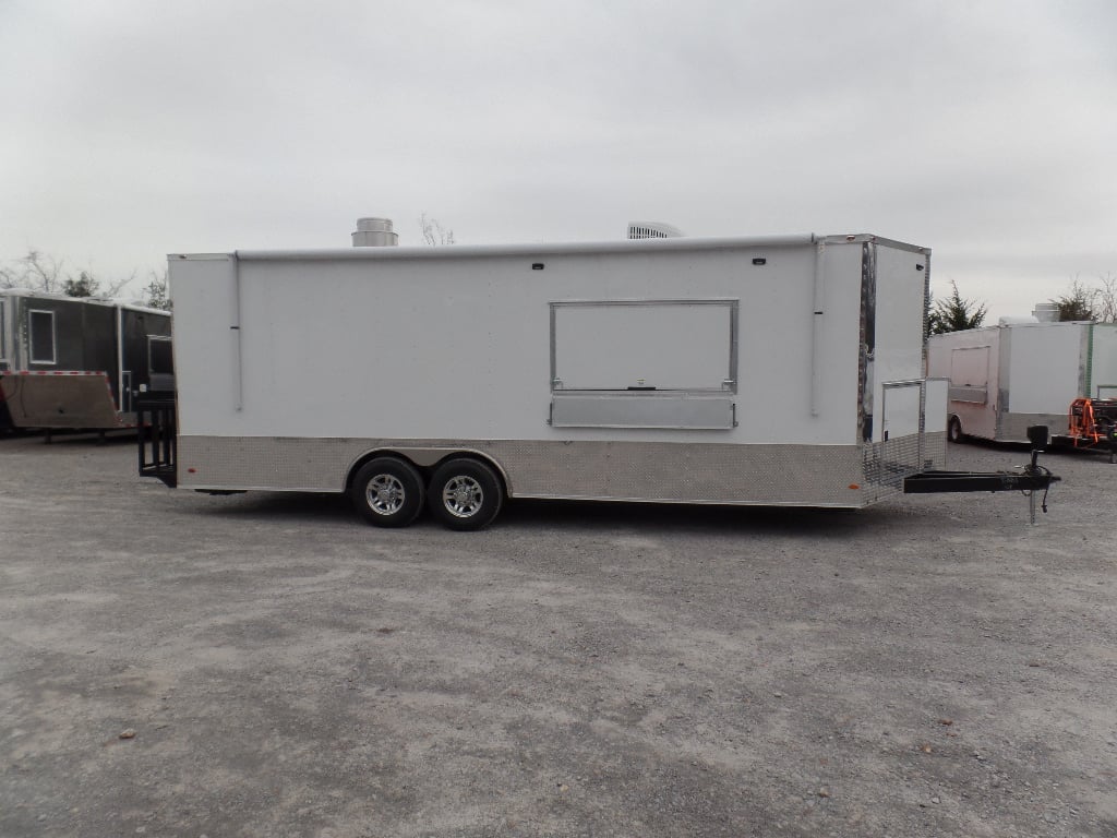 8.5' x 24' Concession Food White Catering Event Trailer