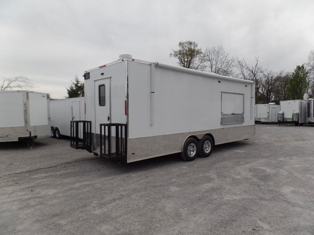 8.5' x 24' Concession Food White Catering Event Trailer