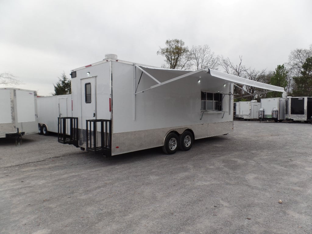 8.5' x 24' Concession Food White Catering Event Trailer