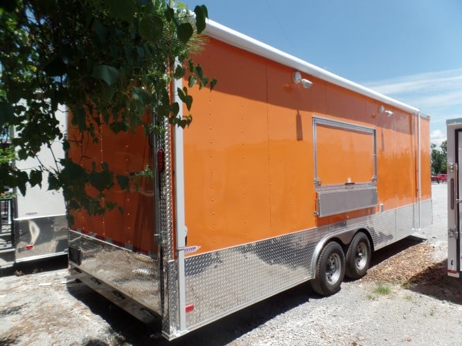 8.5' x 24' Concession Food Trailer Orange Event Catering