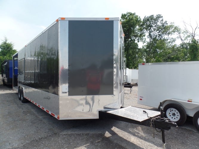 8.5' x 30' Concession Food Trailer Charcoal Grey BBQ Event Catering