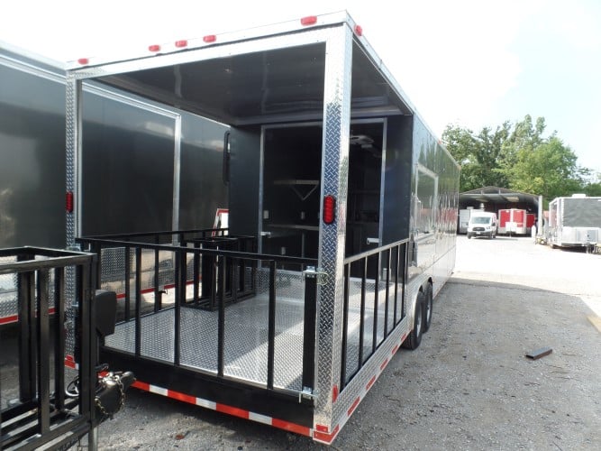 8.5' x 30' Concession Food Trailer Charcoal Grey BBQ Event Catering