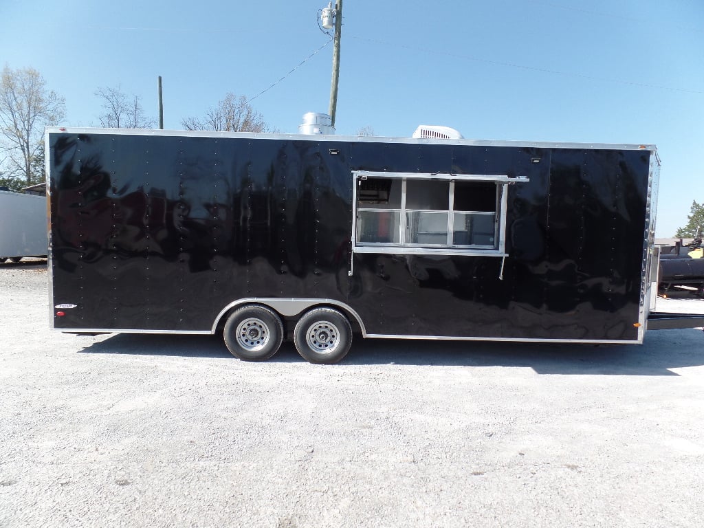 8.5' x 24' Black Concession Food Trailer