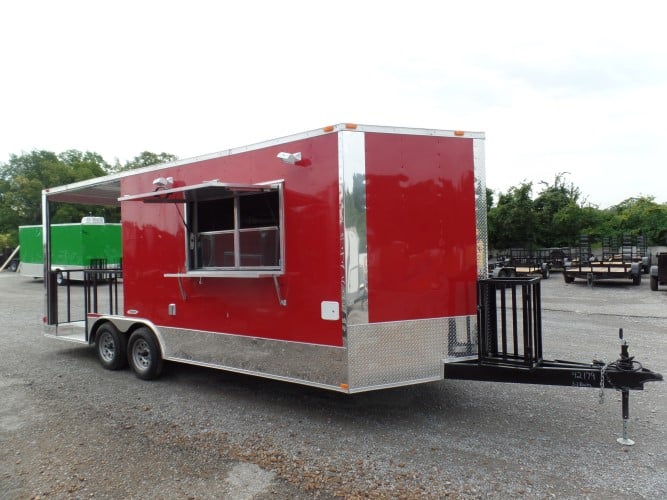 8.5' x 20' Concession Trailer Red Food Event Catering