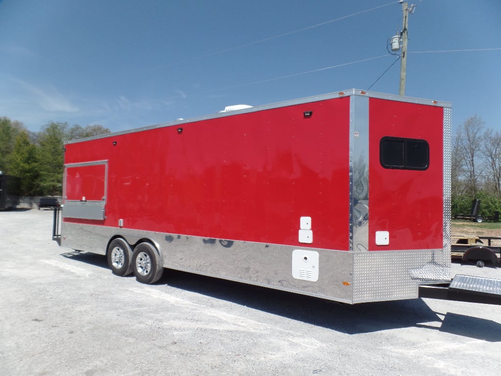 8.5' x 24' Red Concession Food Trailer