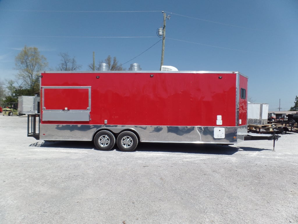 8.5' x 24' Red Concession Food Trailer