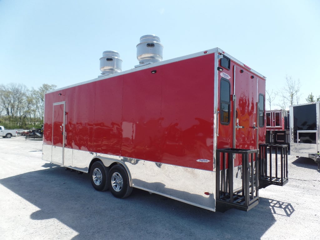 8.5' x 24' Red Concession Food Trailer