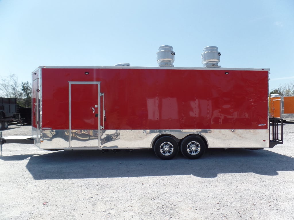 8.5' x 24' Red Concession Food Trailer