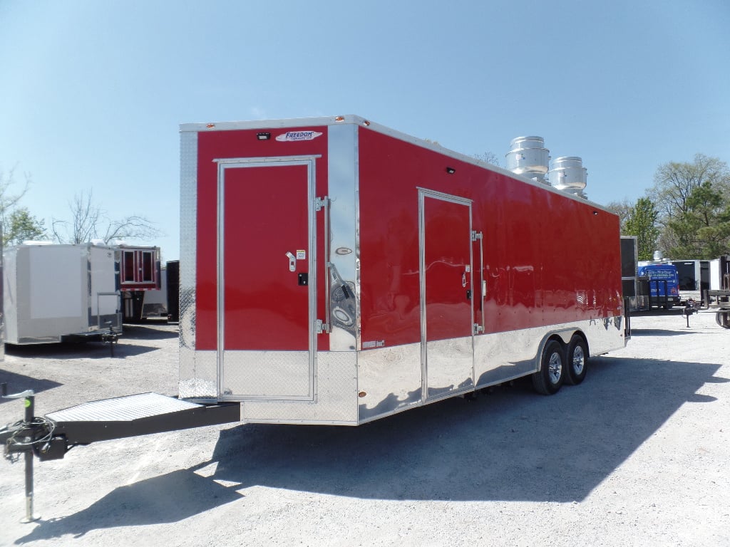 8.5' x 24' Red Concession Food Trailer