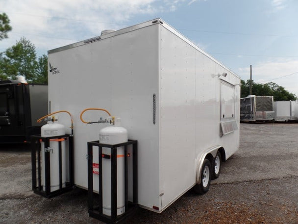 8.5' x 18' Concession Food Trailer White Event Catering