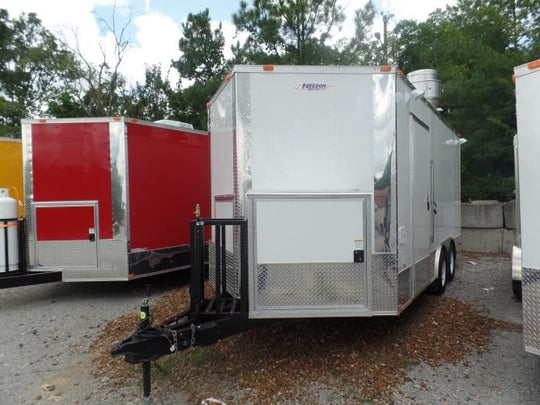 8.5' x 16' Concession Food Trailer White Event Catering