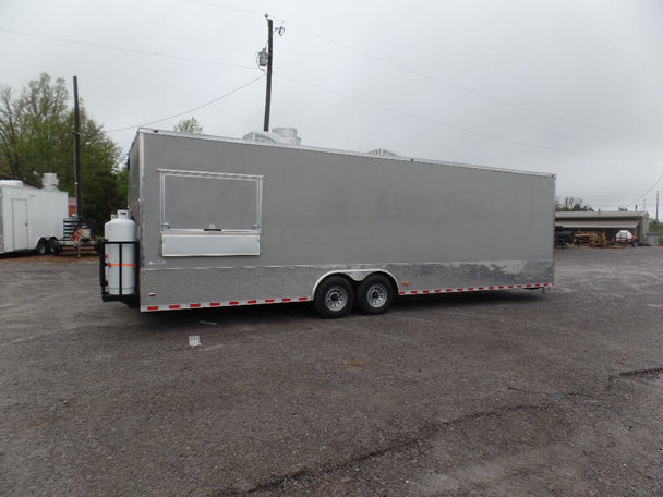 8.5' x 30' Concession Food Dove Grey Trailer With Appliances