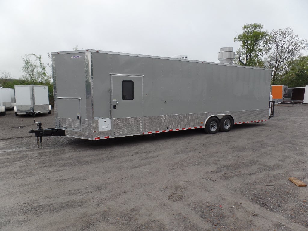 8.5' x 30' Concession Food Dove Grey Trailer With Appliances