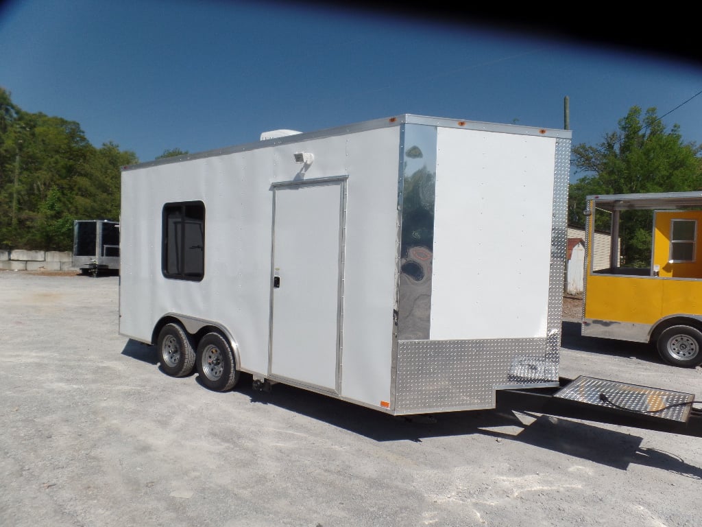 8.5' x 16' White Concession Food Ice Cream Trailer