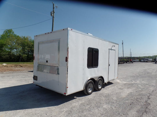 8.5' x 16' White Concession Food Ice Cream Trailer