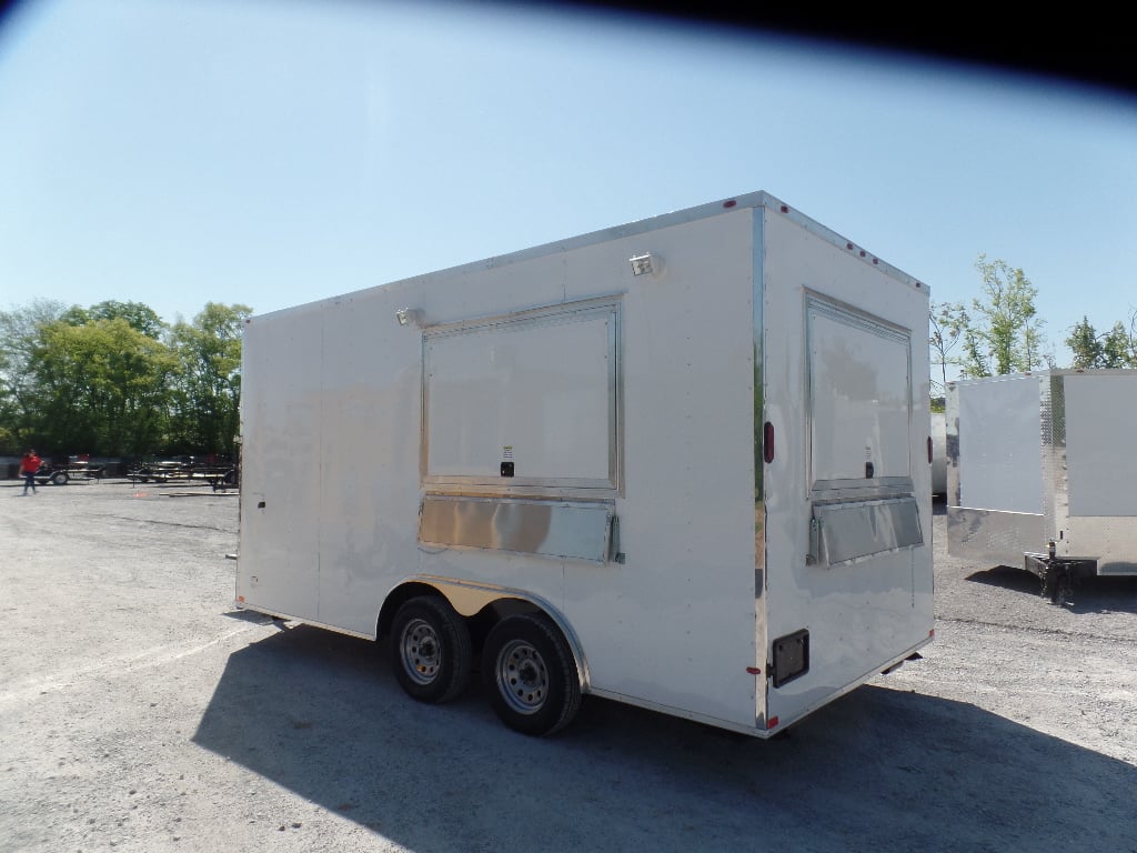 8.5' x 16' White Concession Food Ice Cream Trailer