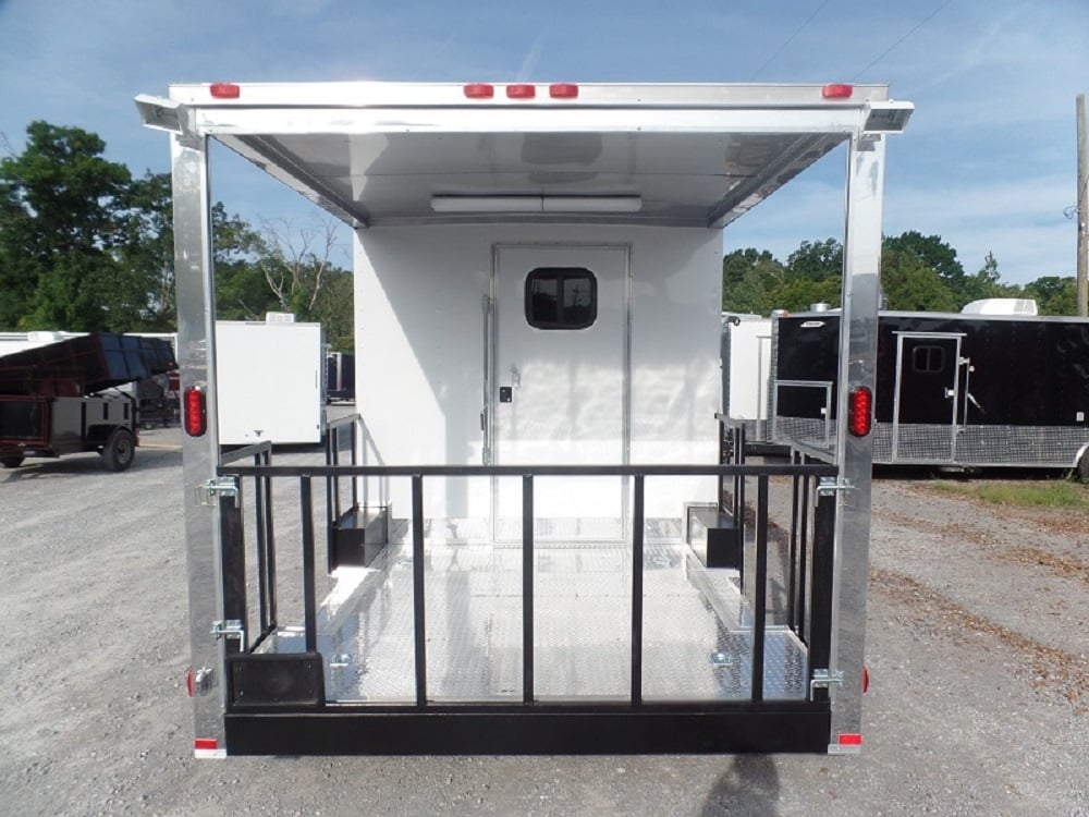 8.5' x 22' White Concession Food Trailer BBQ Event Catering