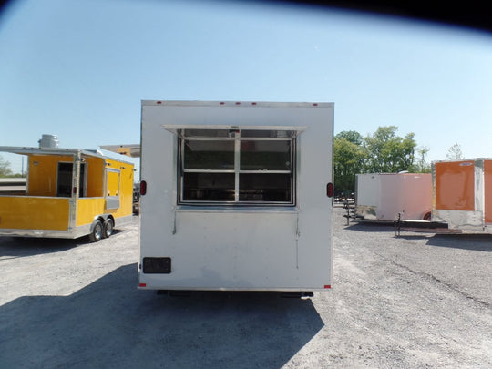 8.5' x 16' White Concession Food Ice Cream Trailer