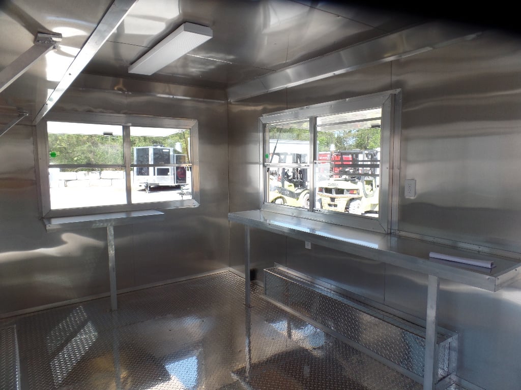 8.5' x 16' White Concession Food Ice Cream Trailer