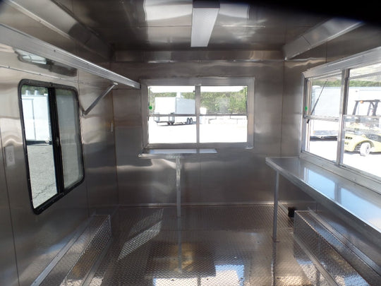 8.5' x 16' White Concession Food Ice Cream Trailer