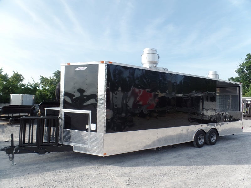 8.5' x 26' Concession Food Trailer Black Event Catering