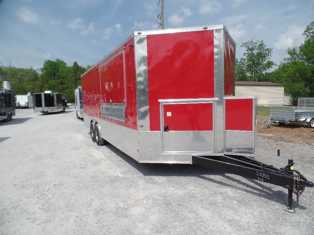 8.5' x 24' Concession Food Red Trailer