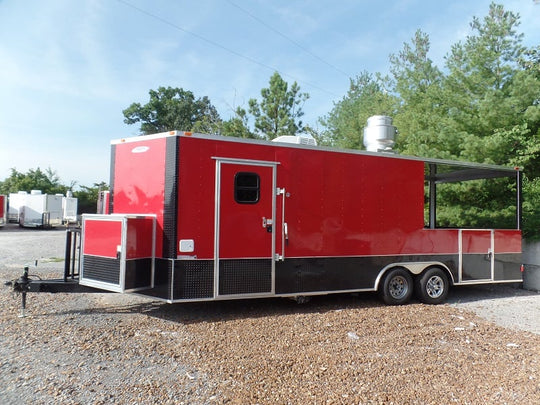 8.5' x 24' Concession Food Trailer Red Event Catering